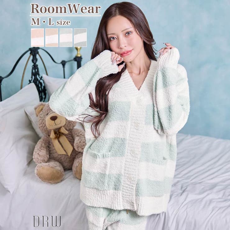 モールニットボーダーカーディガンルームウェア | Dazzy | 詳細画像3 