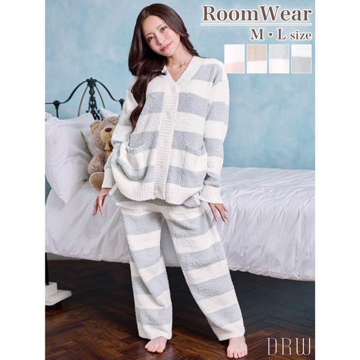 モールニットボーダーロングパンツルームウェア | Dazzy | 詳細画像4 