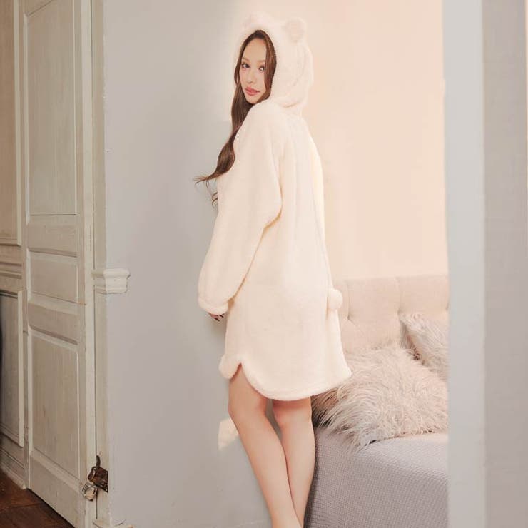 くま耳フードもこもこワンピースルームウェア | Dazzy | 詳細画像4 