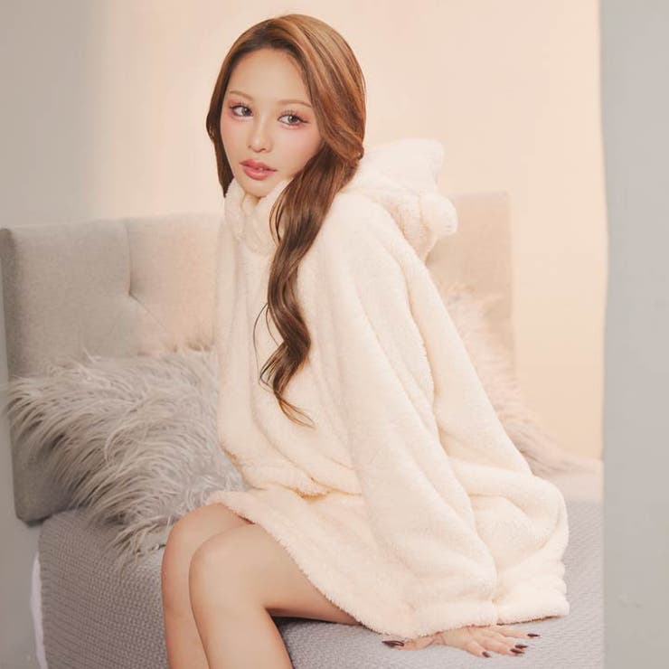 くま耳フードもこもこワンピースルームウェア | Dazzy | 詳細画像5 