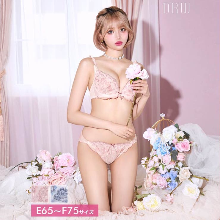 [EFサイズ] ブルームメローフリルブラジャー&フルバックショーツ | Dazzy | 詳細画像1 