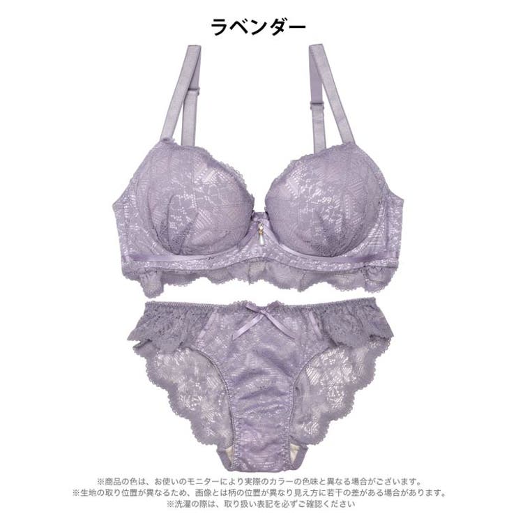 [GHサイズ] レーシィスカラップブラジャー&バック透けフルバックショーツ | Dazzy | 詳細画像8 