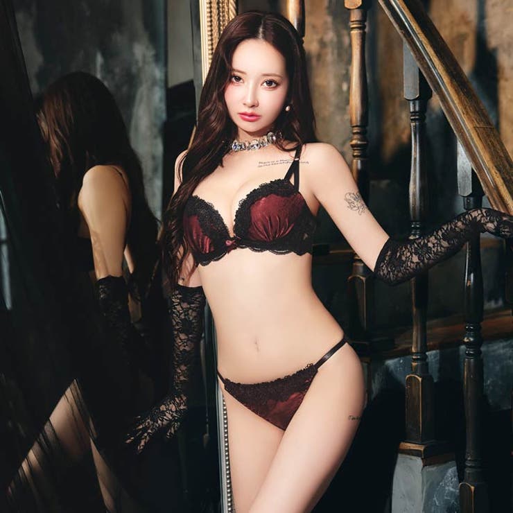 シックサテンレーシィ脇高ブラジャー&バック透けTバックショーツ | Dazzy | 詳細画像6 