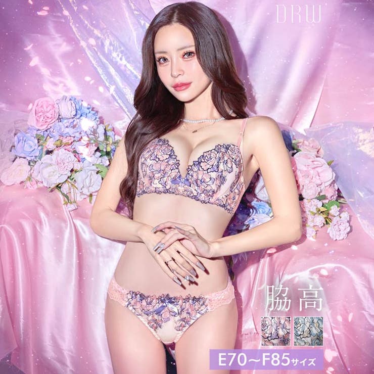 [EFサイズ] ロマンティックシャイニーローズブラジャー&フルバックショーツ | Dazzy | 詳細画像1 