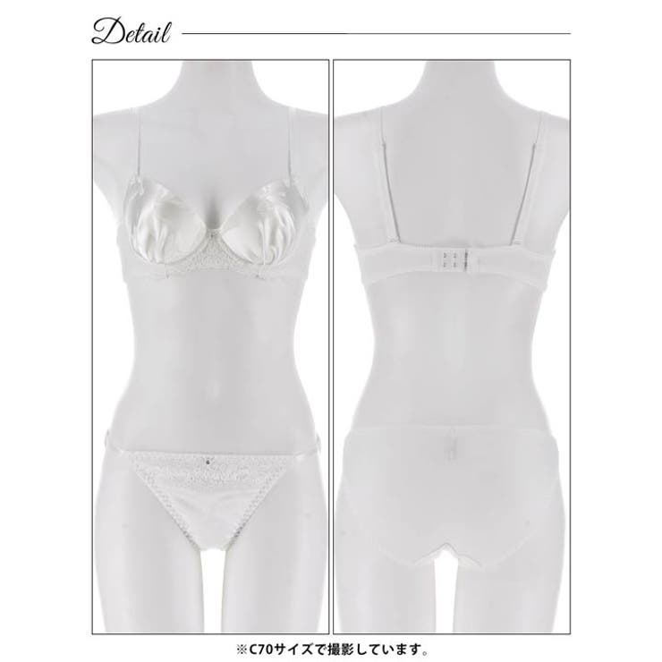 [EFサイズ] クラシカルリボンサテンブラジャー&フルバックショーツ | Dazzy | 詳細画像10 