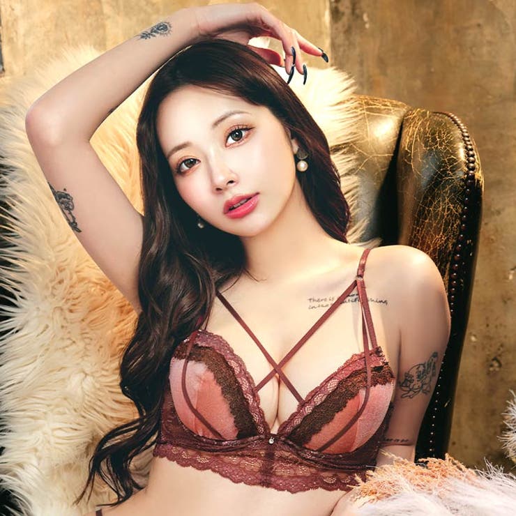 [EFサイズ] ノーブルベロアコードブラジャー&バック透けフルバックショーツ | Dazzy | 詳細画像4 