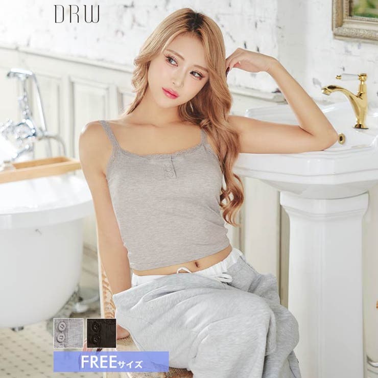 フロントボタンレースカップ付きキャミソール | Dazzy | 詳細画像1 