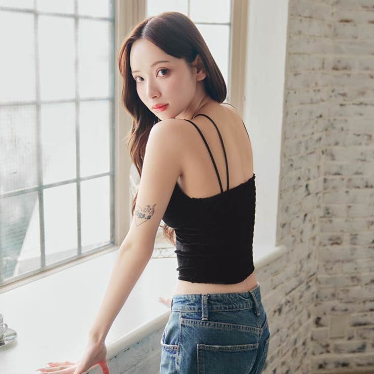 コードデザインベロアキャミソール | Dazzy | 詳細画像3 