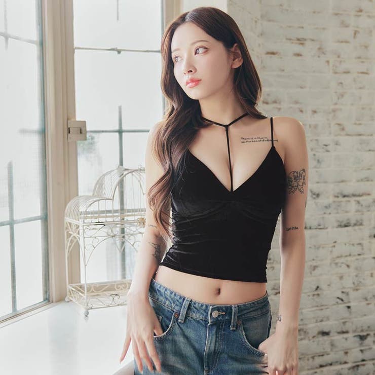 コードデザインベロアキャミソール | Dazzy | 詳細画像4 