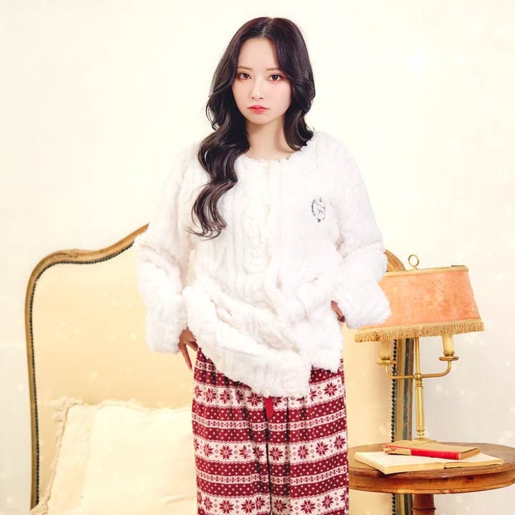 もこもこノルディック柄トップス&ロングパンツルームウェア | Dazzy | 詳細画像6 