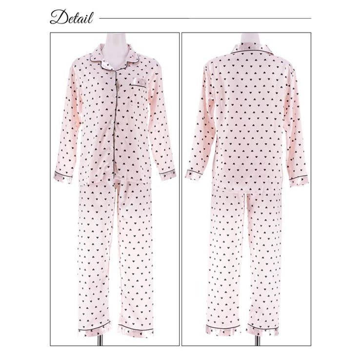 ガーリーハートサテントップス&ロングパンツルームウェア | Dazzy | 詳細画像6 