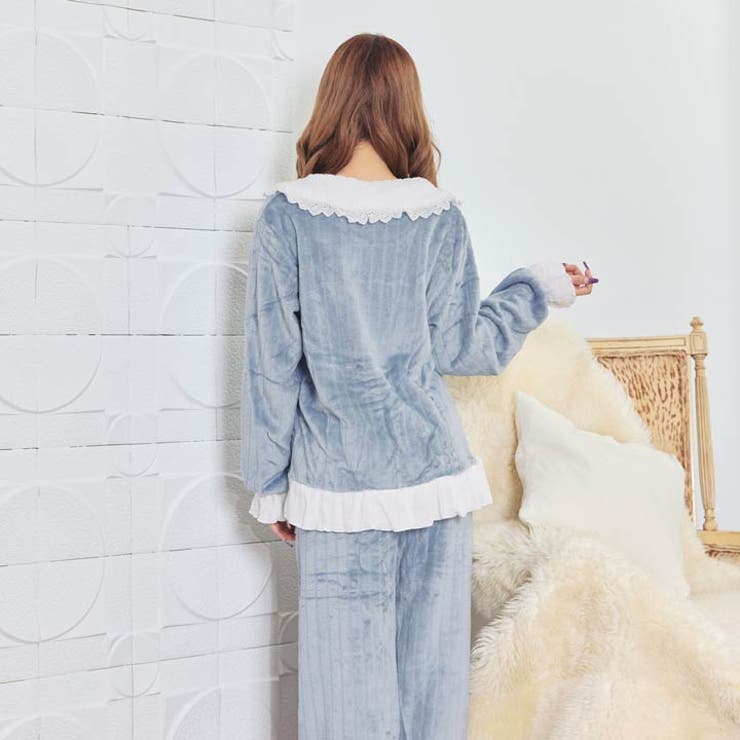 ビッグカラーフリルもこもこトップス&ロングパンツルームウェア | Dazzy | 詳細画像4 