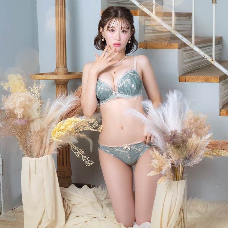 アンティークフェミニンアーチブラジャー&フルバックショーツ | Dazzy | 詳細画像2 