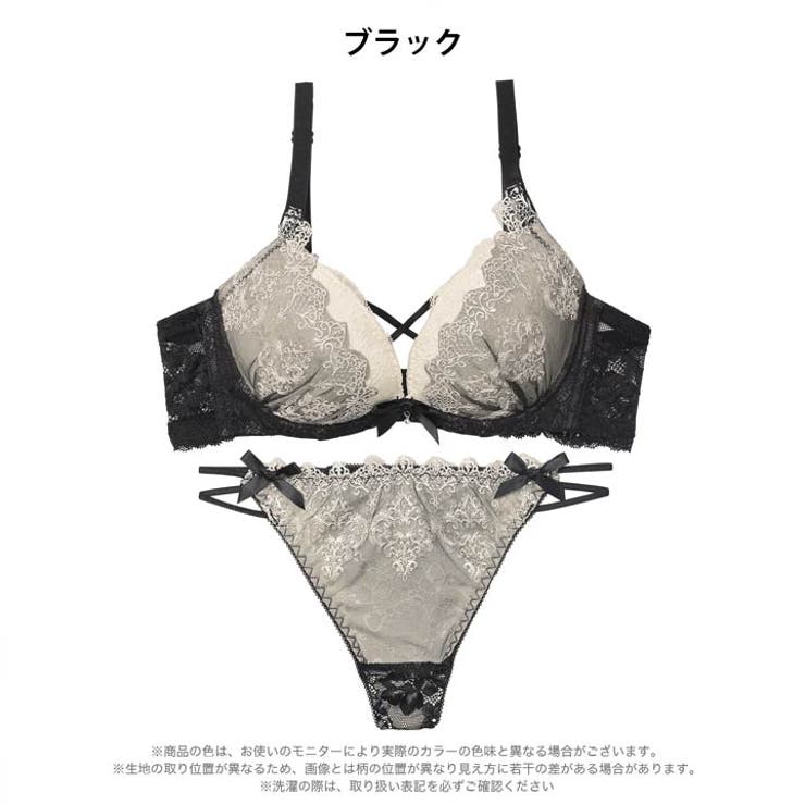 [EFサイズ]エレガントエンブロイダリー脇高ブラジャー＆バック透けTバックショー… | Dazzy | 詳細画像8 