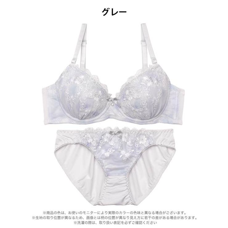 【EFサイズ】マーブルシャイニーフラワーブラジャー&フルバックショーツ | Dazzy | 詳細画像8 