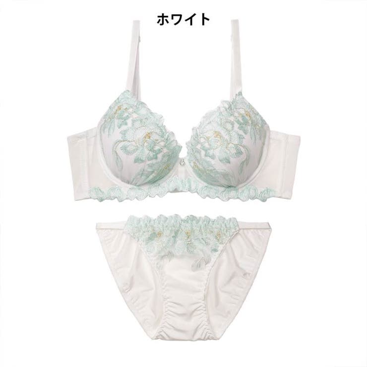 ブルームフラワーエンブロイダリー脇高ブラジャー＆フルバックショーツ | Dazzy | 詳細画像7 