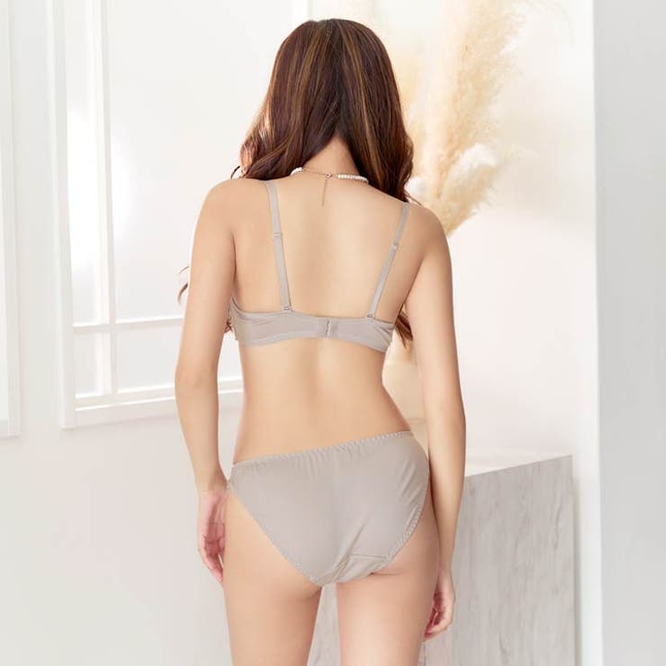 フローラルチュールギャザーブラジャー&フルバックショーツ | Dazzy | 詳細画像4 