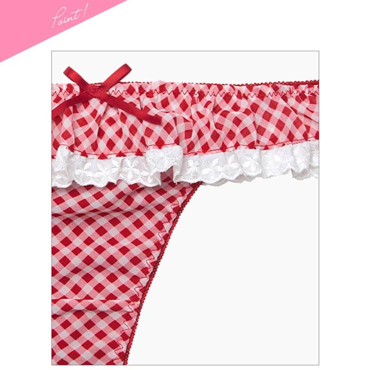 【かとゆり着用】ラブリーギンガムチェックブラジャー&Tバックショーツ | Dazzy | 詳細画像10 