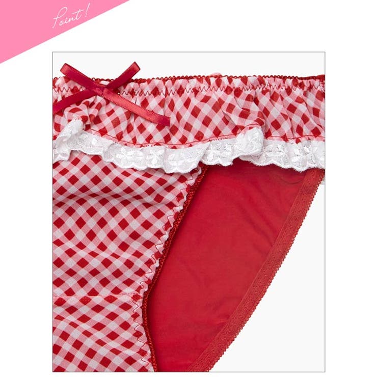 【かとゆり着用】【EFサイズ】ラブリーギンガムチェックブラジャー&フルバックショ… | Dazzy | 詳細画像10 