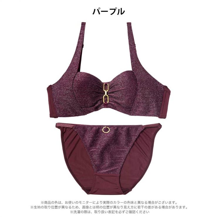【EFサイズ】シャイニーエレガントチェーンブラジャー＆フルバックショーツ | Dazzy | 詳細画像9 