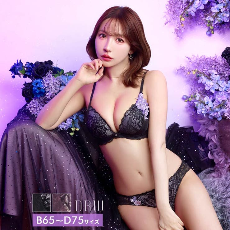 [三上悠亜着用]クラシックレーシィローズブラジャー&バック透けフルバックショーツ | Dazzy | 詳細画像1 