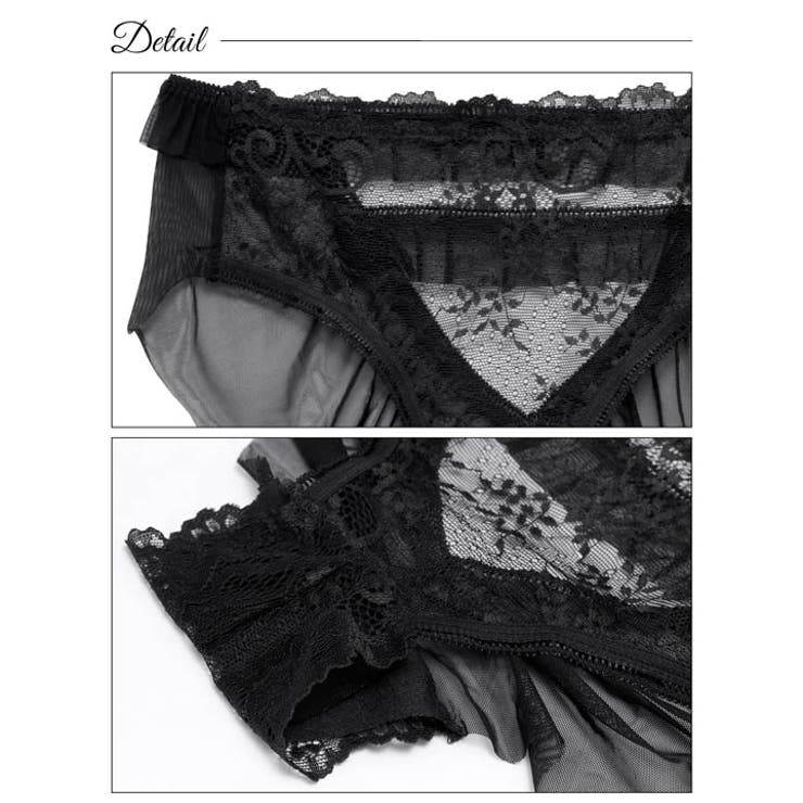 シアーフリルカットアウトフルバックショーツ単品 | Dazzy | 詳細画像6 