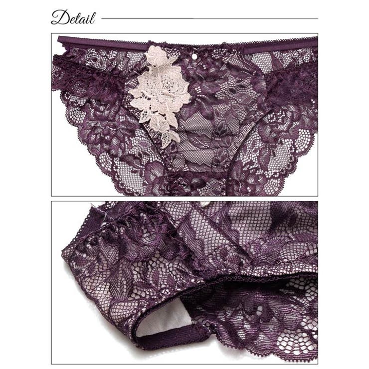 クラシックレーシィローズバック透けフルバックショーツ単品[おそろいショーツ] | Dazzy | 詳細画像8 