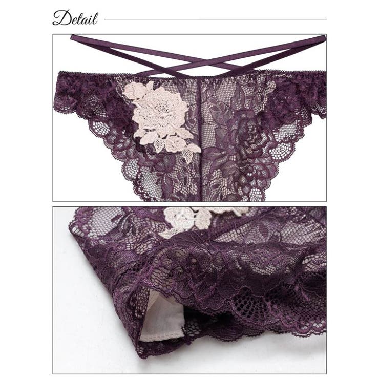 クラシックレーシィローズバック透けTバックショーツ単品[おそろいショーツ] | Dazzy | 詳細画像8 