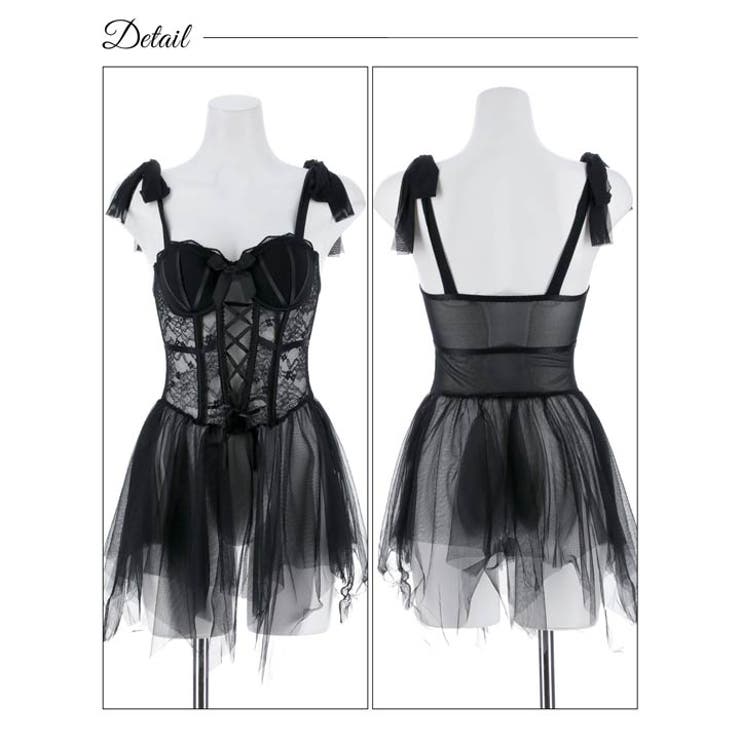 レースアップリボンショルダーベビードール | Dazzy | 詳細画像8 