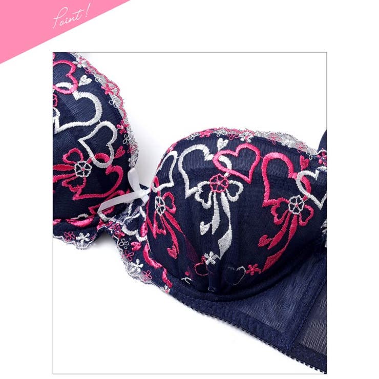 レトロガーリーハートブラジャー＆フルバックショーツ | Dazzy | 詳細画像10 