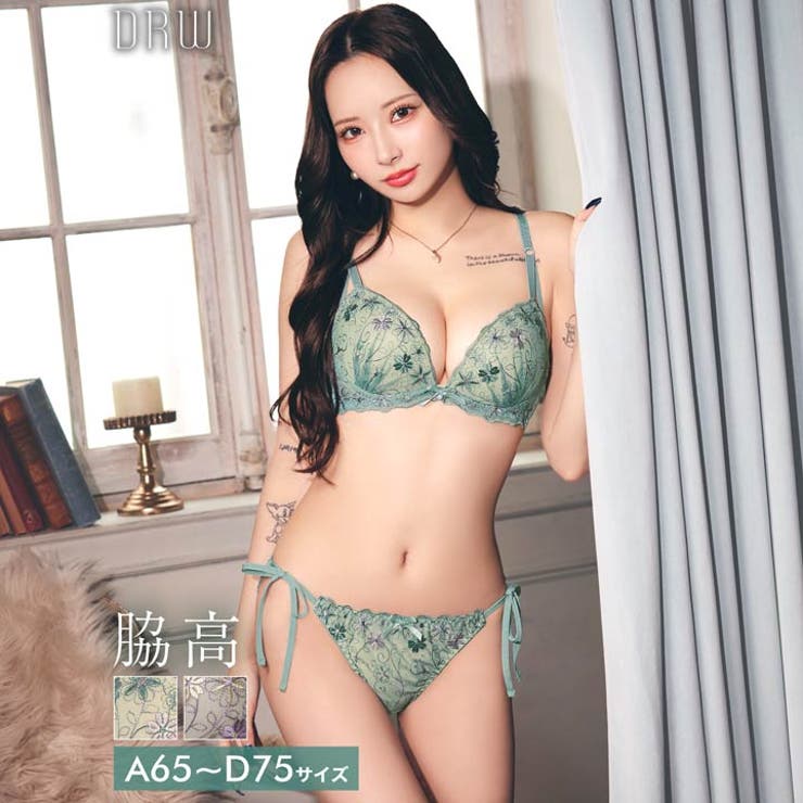 ダスティシアーフルール脇高ブラジャー&サイド紐フルバックショーツ | Dazzy | 詳細画像1 