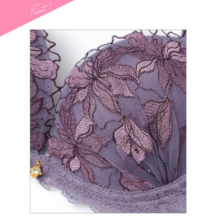 ミステリアスブロッサムレーシィ脇高ブラジャー＆フルバックショーツ | Dazzy | 詳細画像12 