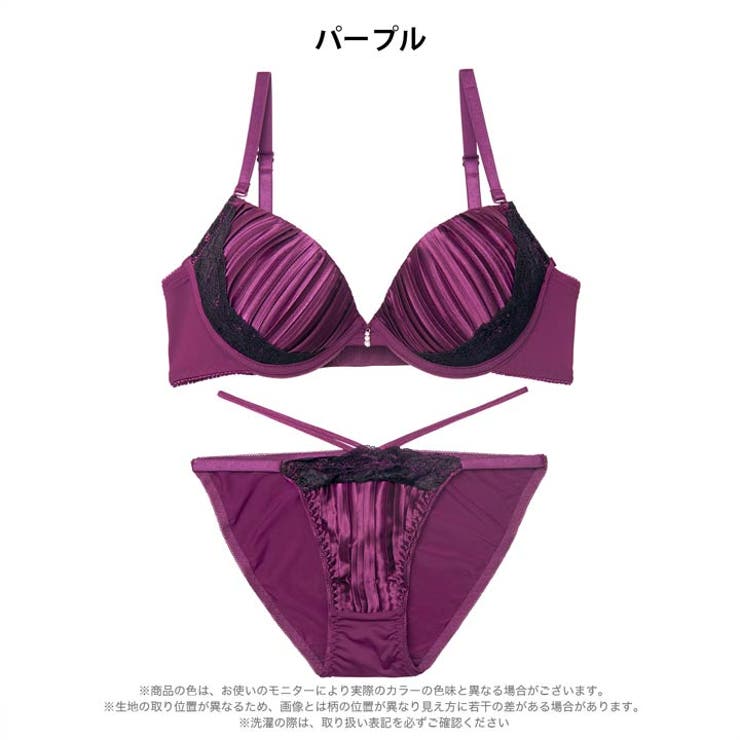 [三上悠亜着用][EFサイズ]リッチプリーツサテンブラジャー＆フルバックショーツ | Dazzy | 詳細画像10 