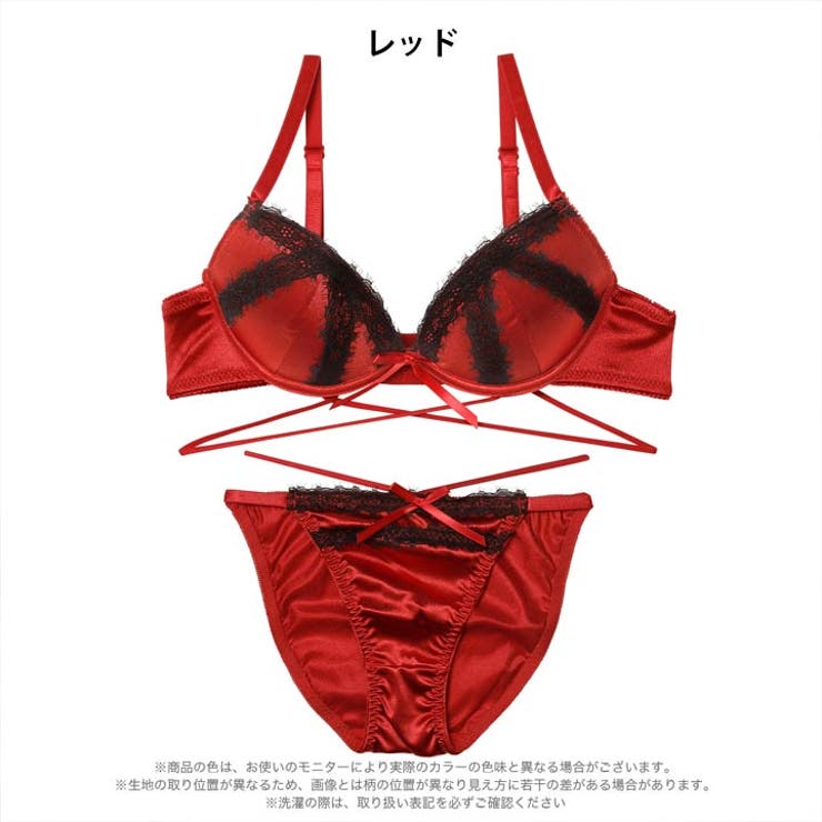 グリッターサテンレースストリングブラジャー&フルバックショーツ | Dazzy | 詳細画像7 