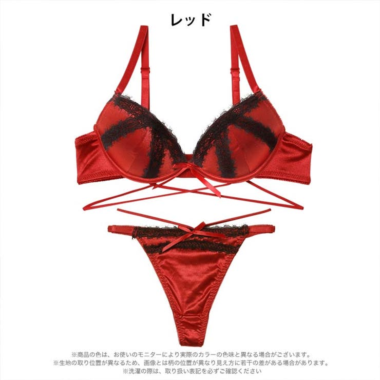 グリッターサテンレースストリングブラジャー&Tバックショーツ | Dazzy | 詳細画像7 