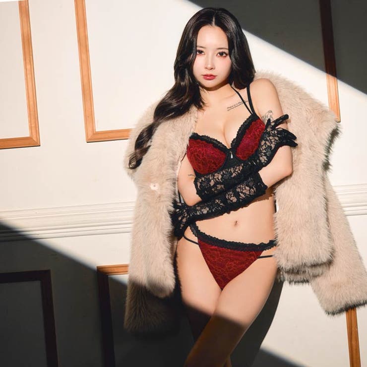 ブルームレーシィホルターネックブラジャー&バック透けフルバックショーツ | Dazzy | 詳細画像3 