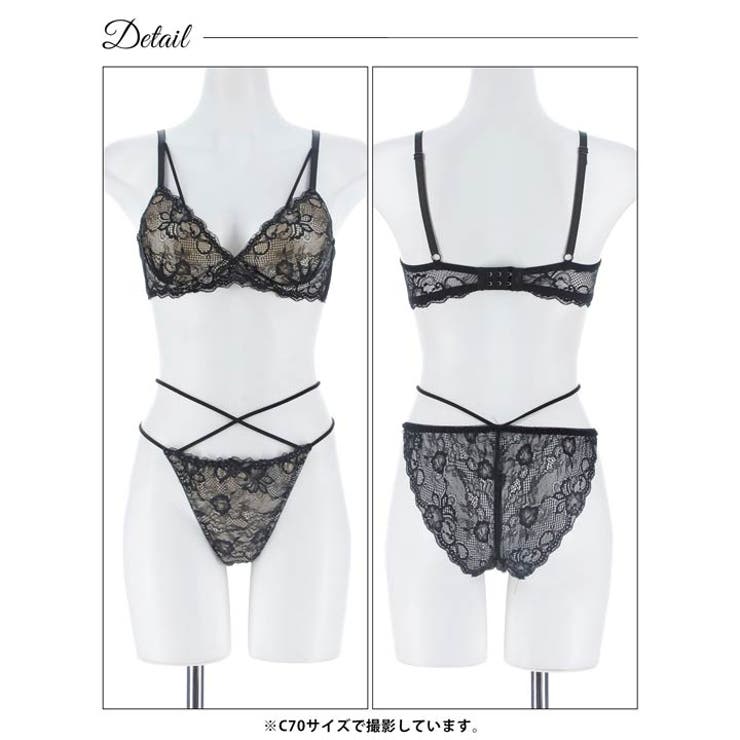 エターナルヌーディーレースブラジャー&バック透けフルバックショーツ | Dazzy | 詳細画像13 