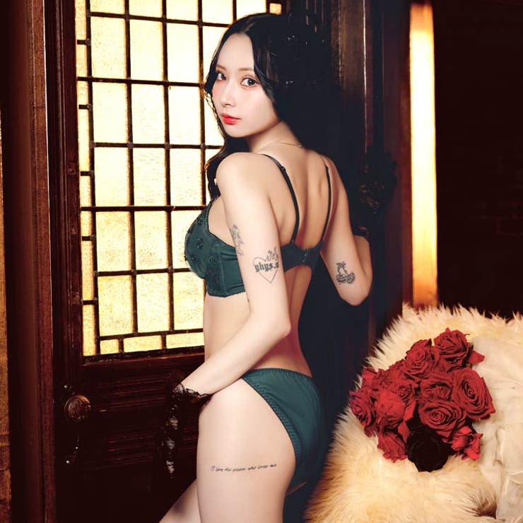 [3点セット][EFサイズ]ディープローズリボンコード脇高ブラジャー&フルバック… | Dazzy | 詳細画像4 