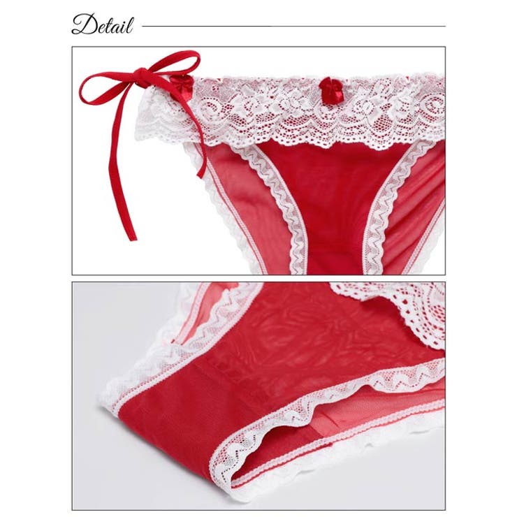 ラブリーフリルリボンサイド紐フルバックショーツ単品 | Dazzy | 詳細画像8 