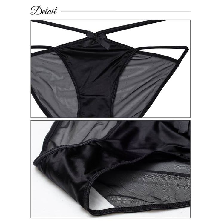 クロスストリングバック透けフルバックショーツ単品 | Dazzy | 詳細画像7 