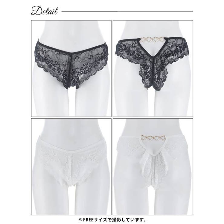 オールレースハートチェーンバック透けTバックショーツ単品 | Dazzy | 詳細画像6 