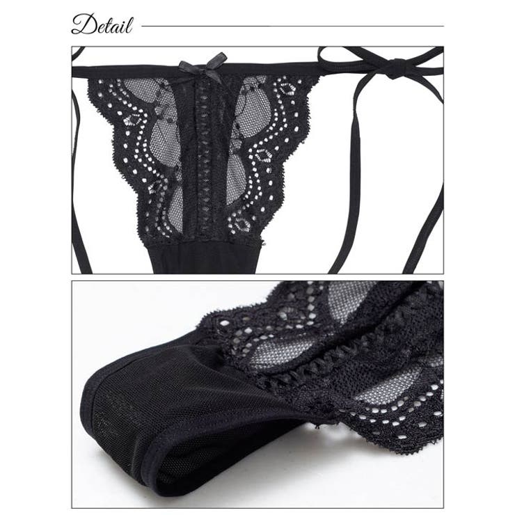 シアーレーススピンドルサイド紐Tバックショーツ単品 | Dazzy | 詳細画像7 