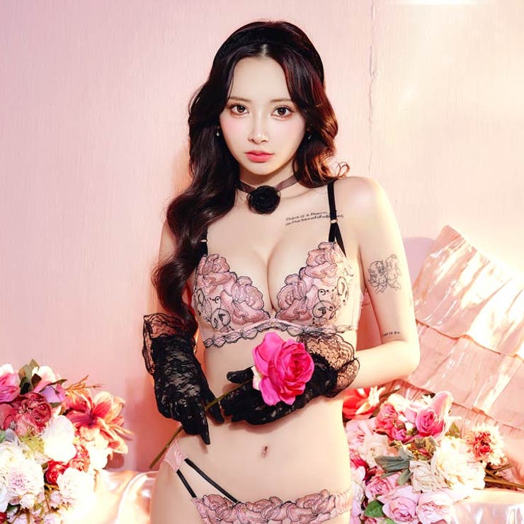 ラグジュアリーローズブルームブラジャー&フルバックショーツ | Dazzy | 詳細画像7 