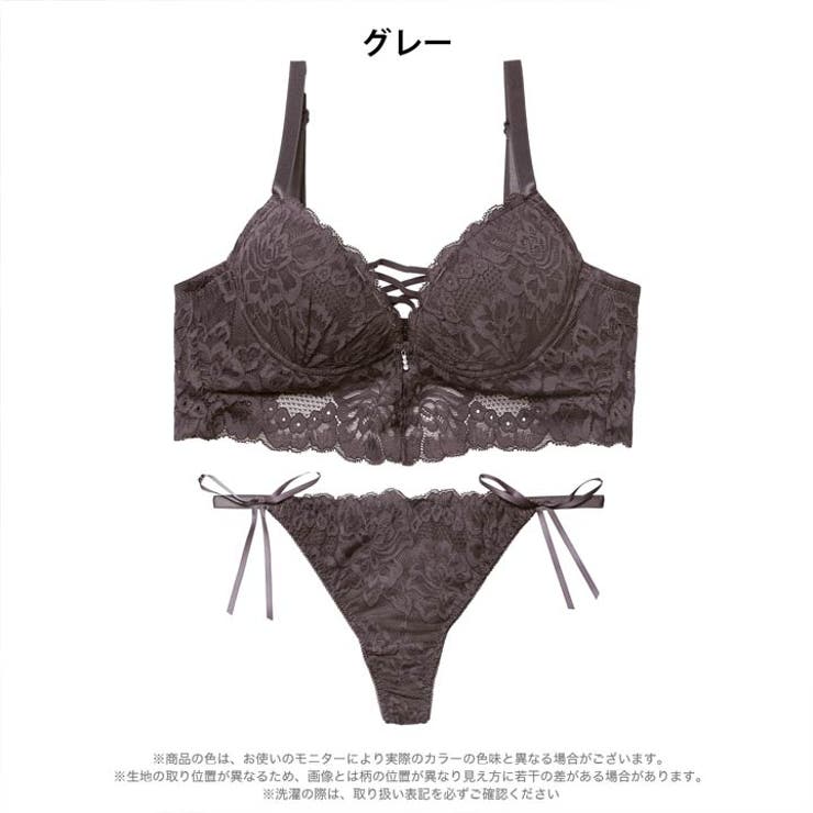 ノーブルレースアップビスチェ脇高ブラジャー&バック透けTバックショーツ | Dazzy | 詳細画像9 