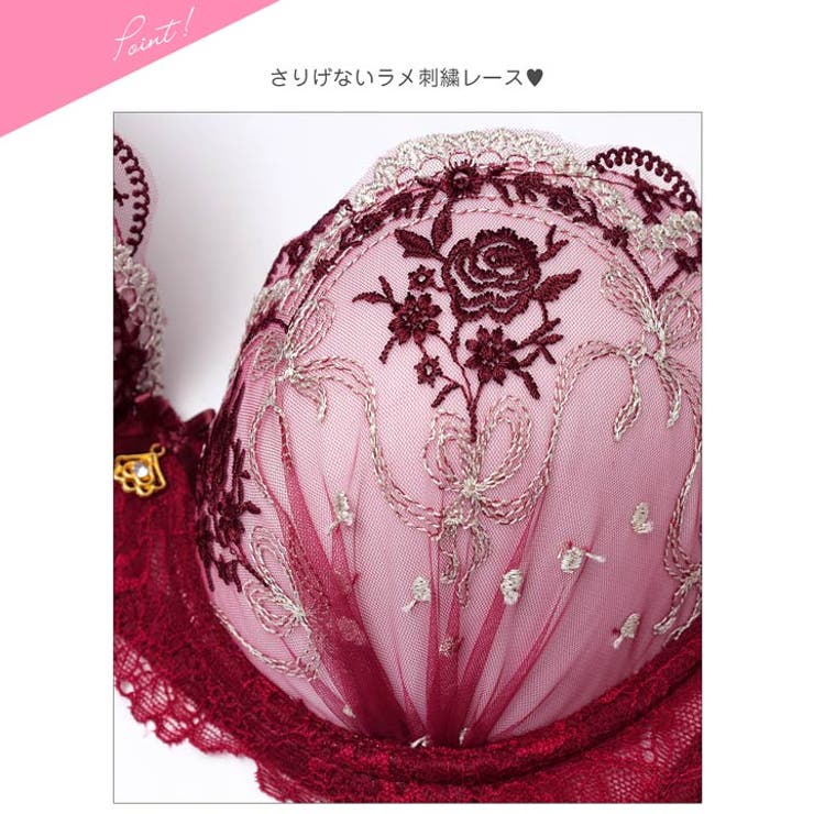 ラグジュアリーローズブーケ脇高ブラジャー&サイド紐バック透けTバックショーツ | Dazzy | 詳細画像11 