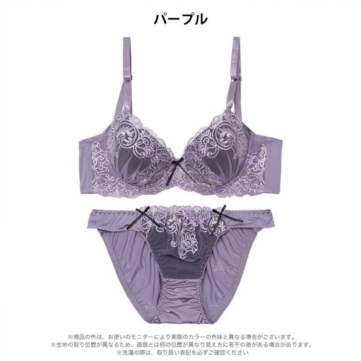 ノワールエンブロイダリー脇高ブラジャー&フルバックショーツ | Dazzy | 詳細画像10 