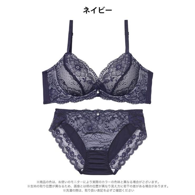 シアーカシュクールレース脇高ブラジャー&フルバックショーツ | Dazzy | 詳細画像9 