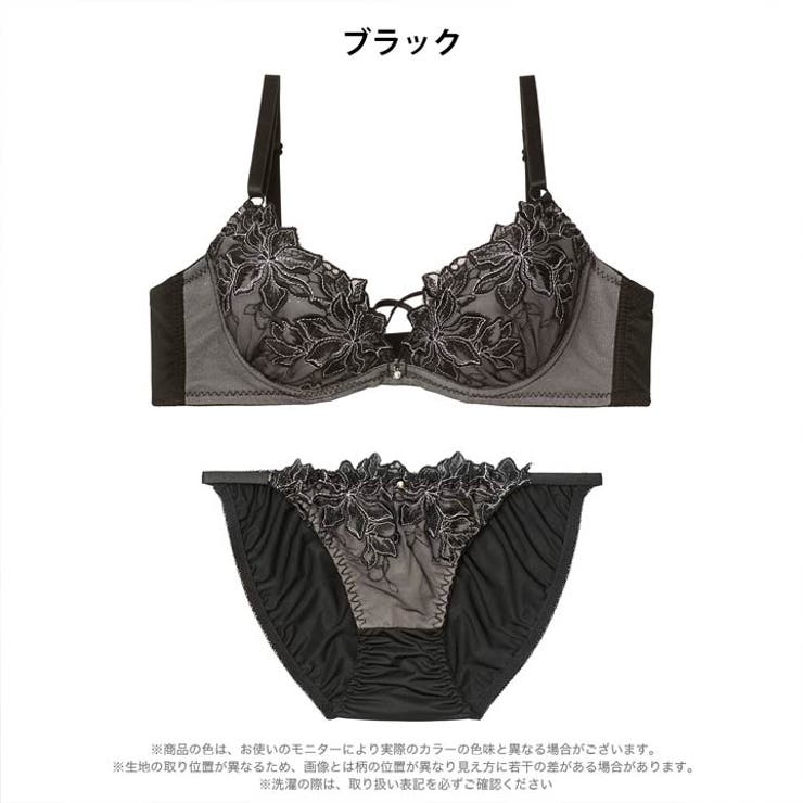 [EFサイズ]エレガントブルームコード脇高ブラジャー&フルバックショーツ | Dazzy | 詳細画像9 