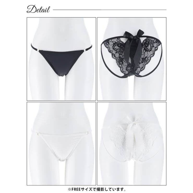 バックリボンレースバック透けフルバックショーツ単品 | Dazzy | 詳細画像6 