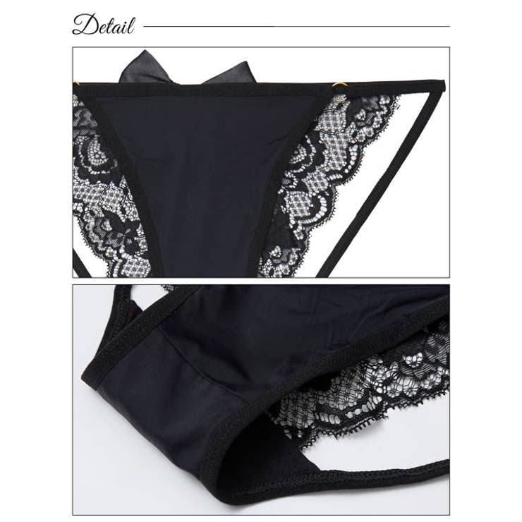 バックリボンレースバック透けフルバックショーツ単品 | Dazzy | 詳細画像7 